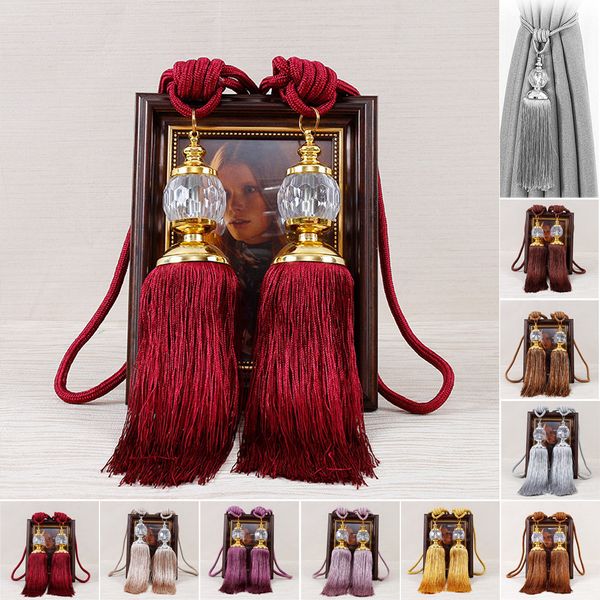 Занавеска полюса 2PAIR LUXURY HOLDBACKS TOSCE TIE TIED BACK TASSEL TIEBACKS BEASTED BALL HOME DECOR 230613