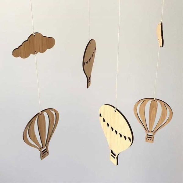 Gartendekorationen, Luftballon-Windspiel aus Holz zum Aufhängen, Wanddekoration, Babybettglocke, nordischer Stil, Kinderzimmer-Dekoration, Foto-Requisiten