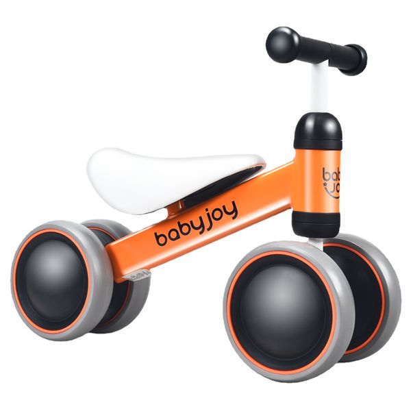 Baby No-Pedal Balance Bike Kleinkind Lernen Sie Ride-On Toy Walker 4 Räder Orange