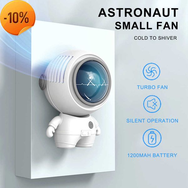 Novo ventilador portátil portátil astronauta silencioso pequeno USB 2000 Mah recarregável mini ventilador de pescoço para dormitório estudantil escritório ventilador de mão