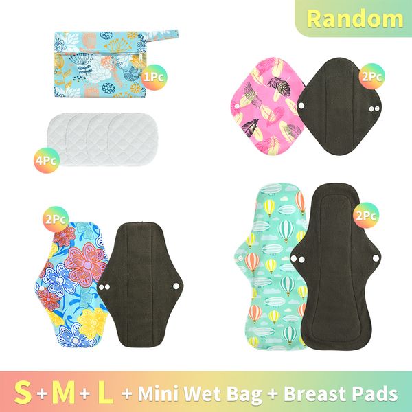 Anderer Mutterschaftsbedarf SLAIXIU Wiederverwendbare Pads Bambuskohle-Pads Damenbinden Waschbare Slipeinlage Mama Mutterschaft Menstruations-Wattepads 230614