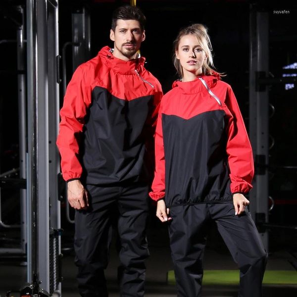 Erkeklerin Trailsits Sauna Takım Erkek Spor Salonu Giyim Pullover Sporları Koşu Fitness Vücut Kilo Kaybı Terleme Jogging