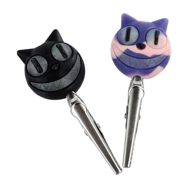 Accessori per fumatori Roach Clip Cat Shape Silicone Metallo per bocchino Narghilè Bong Dab Rig