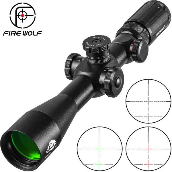 TMD 4-14X44 FFP IR Tactical Optical Rifle Sniper Scope Regolabile Rosso Croce Verde Portata del Fucile di Caccia Reticolo di Vetro Vista