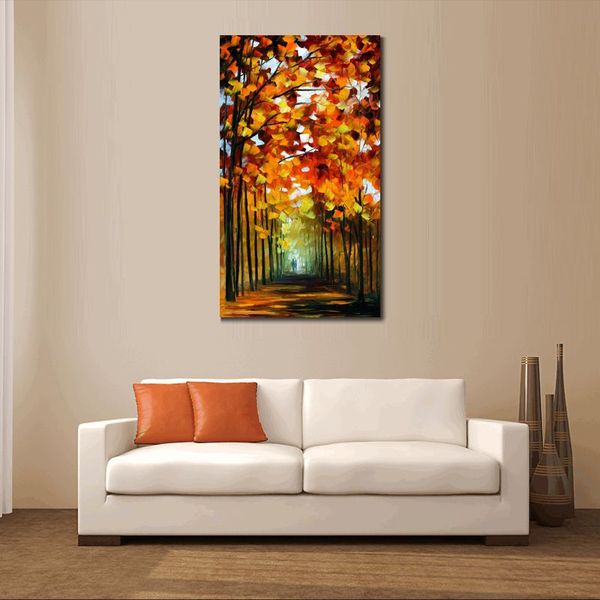Bellissimi paesaggi su tela prima che le foglie cadano pittura a olio fatta a mano per la parete della camera da letto