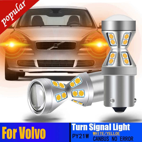 Novo 2 PCS LED Turn Signal Bulb Canbus PY21W BAU15S Para Volvo C30 C70 2006-2009 S40 S60 2000-2010 S80 V40 V50 V70 2000-2007 XC70