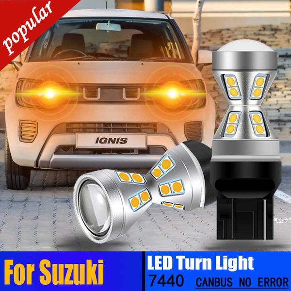 Novo 2 PCS T20 7440 Canbus Error Free Anti Hyper Flash LED Turn Signal Light Blinker Bulbs Para Suzuki Ignis 3 2016-2018 2019 2020 2021