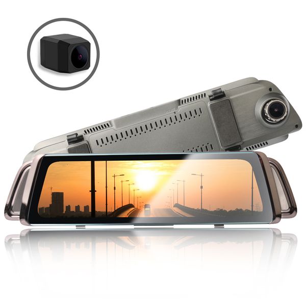 10 -дюймовый автомобильный DVR задний визит зеркальная автомобильная камера 4G Android Dash Cam HD 1080p Wi -Fi GPS Naugate Dual Lens Video Recorder 900
