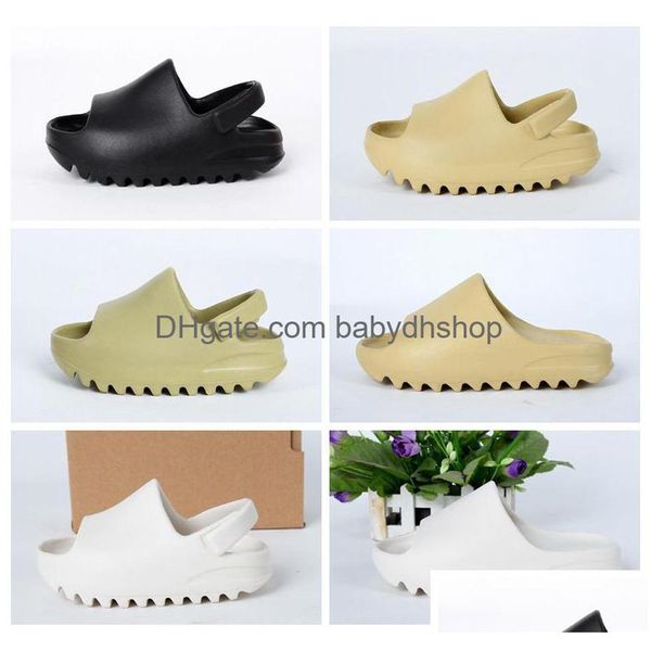 Pantoufle Diapositives Bébé Grand Toboggan Bébé Sandales D'été Pantoufles Solides Enfants Chaussures Sabot Sandale Acoustique Eva Noir Gris Garçons Filles Tainers Dh0Fr