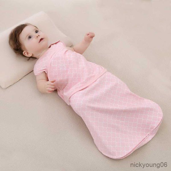 Sacchi a pelo Soft Baby Swaddle Coperta di mussola Simpatico animale stampato Neonato Ragazzi Ragazze Zipper Wrap R230614