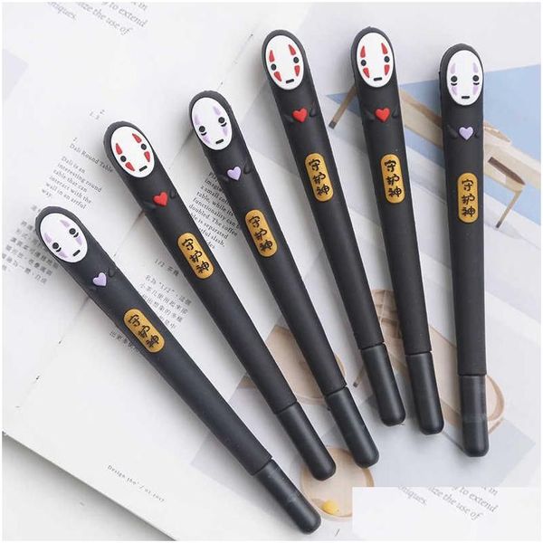 Gel Pens Japan Spirited Away No Face Man Pen Cute Mm Black Ink Neutral Stationery Stationery Gift School Forniture Drop Deli Dh0uk