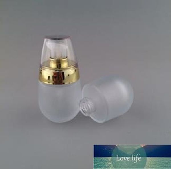 Garrafas de loção de vidro fosco com tampa dourada, garrafa de bomba de pressão de 1 oz transparente, garrafa de vidro de recipiente cosmético de vidro 30 ml