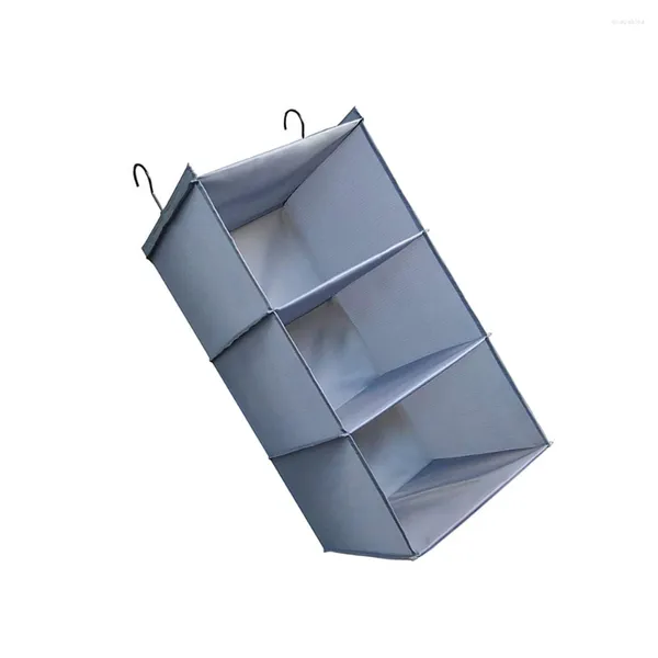 Aufbewahrungstaschen, faltbar, Kleiderbügel, waschbar, Kleiderschrank, Multifunktions-Kleiderorganisator, Handtasche, 60 x 27 x 27 cm, Schrank, faltbar, zum Aufhängen, graues Nylon, Miss