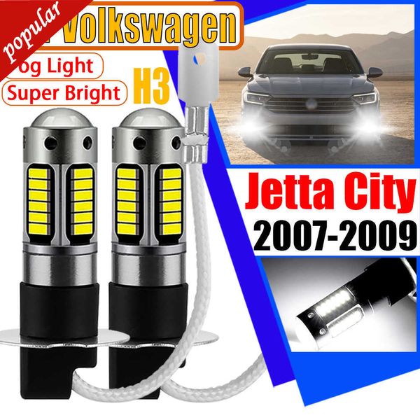 Yeni 2pcs H3 Araba Lambaları Kanbus Hata Yok LED ön far sis sinyali ışıkları Volkswagen VW Jetta City 2008 2009 için ampuller