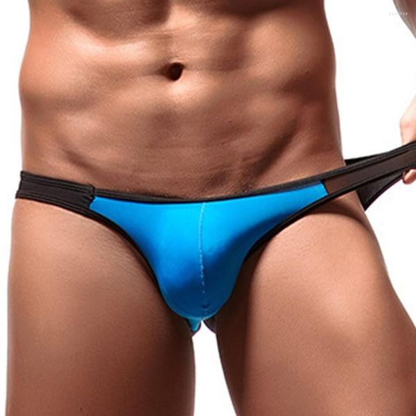 Cuecas masculinas sexy de cintura baixa Ice Silk Bulge Pouch Tanga T-back Cueca fio dental Cuecas de malha Cuecas masculinas sem costas Jockstrap Exotic Pant