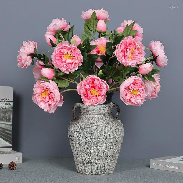 Fiori Decorativi 77CM Simulazione 3 Grandi Peonie Mobili Soggiorno E Tavolo Da Pranzo Decorazione Matrimonio Artificiale Finto Decorazioni Per La Casa