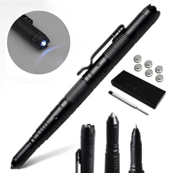 Taktische Stift Selbstverteidigung Glasbrecher LED Taschenlampe Outdoor Reise Camping Notfall Überleben Schutz Werkzeug Schreiben Ballpoint208h