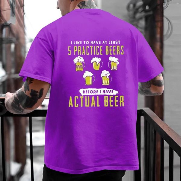 Magliette da uomo Mens Summer Oktoberfest Fashion Casual 3D Digital Print Shirt Short Sleeve Dark Tee