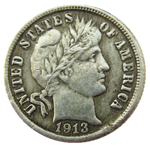 US 1913 P / S Barber Dime Monete copiate in argento placcato