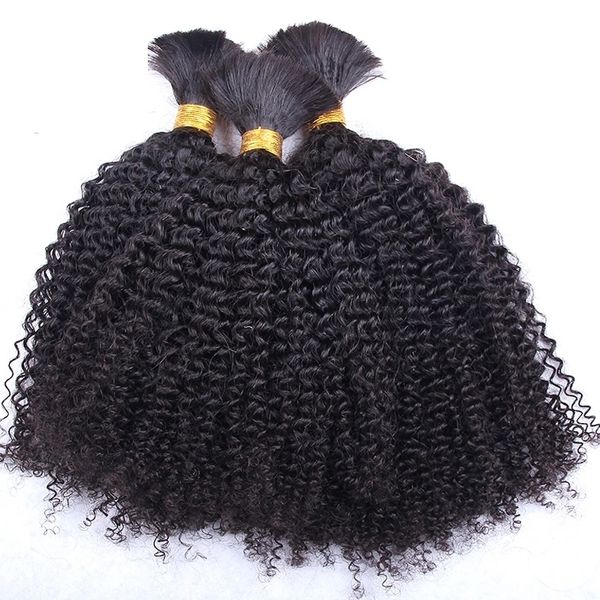 Masse di capelli Mongolo Afro Crespo Ricci Capelli Umani Bulk 3 Bundles Intrecciare I Capelli Tessitura Senza Trama Estensioni Dei Capelli Ricci Crespi Lunghi Estensioni 230613