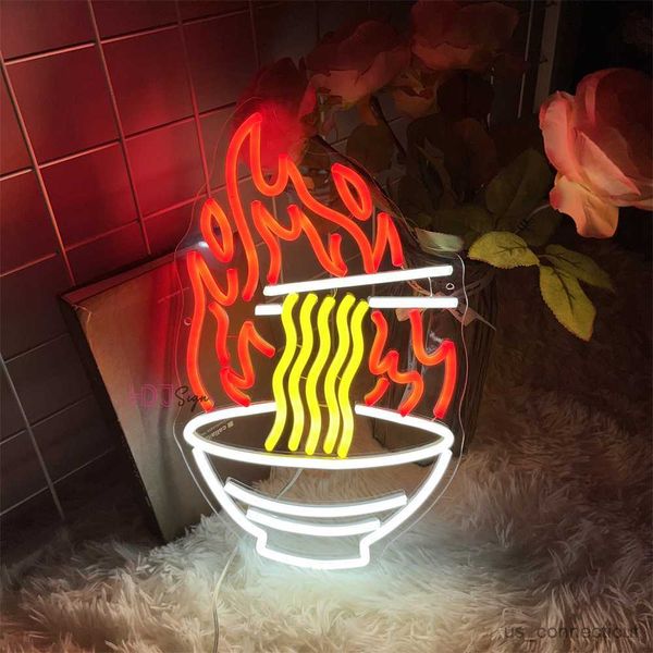 LED Neonschild Ramen Nudel Neonschild für Hochzeit LED Neonlichtschild Dekoration Nudel Food Shop Neonlampe Dekor R230614