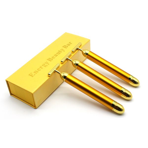 Energie Schönheit Bar Abnehmen Gesicht 24k Gold Vibration Gesichts Schönheit Roller Massage Stick Lift Hautstraffung Falten Bar Haut