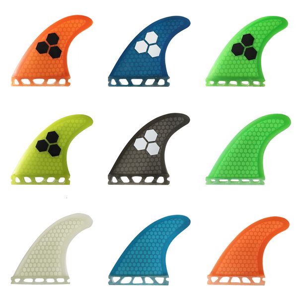 Nose Guard Tri fin set Single Tabs Pinne S/M/L pinne da surf pinne da surf arancione/giallo/blu/grigio/verde con fibra di vetro a nido d'ape nera 230614