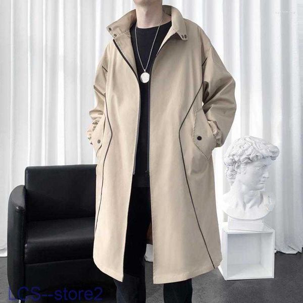 Männer Trenchcoats Mann Windjacke Mittellange Koreanische Mode Casual Parker Mantel Männliche Luxus Mantel Frühling Herbst Stand Co