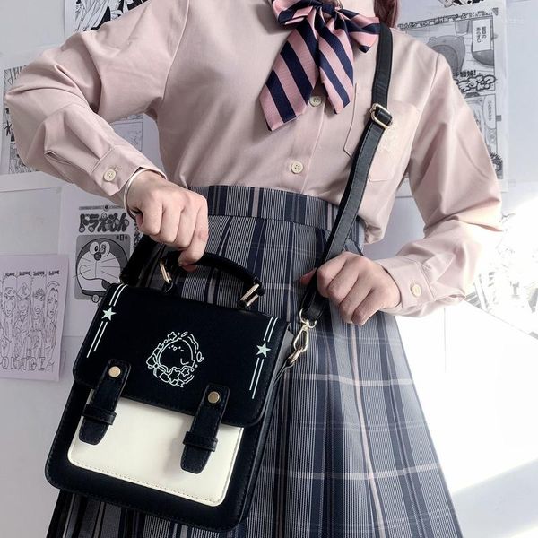 Sacos de noite Harajuku Kawaii Crossbody Messenger Bag 2023 Japonês JK Satchel Bonito Ombro Celular Bolsas Pequenas Bolsa Feminina