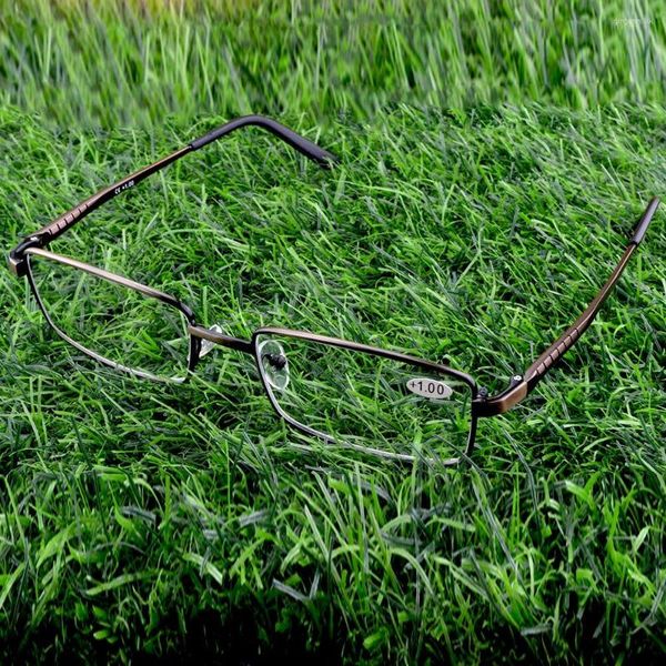 Óculos de sol Al-MG Alloy Masculino Ultralight Business Luxury Óculos de leitura 0,75 1,00 1,25 1,5 1,75 2,00 2,25 2,5 2,75 3 a 4