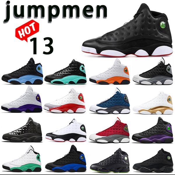 Баскетбольная обувь Мужские кроссовки Jumpman 13 J13 Black Cats Panda Cool Grey 13 Playof Frank University Blue Red Flint Bred Cap и Grown Chicago Lucky Green Trainers