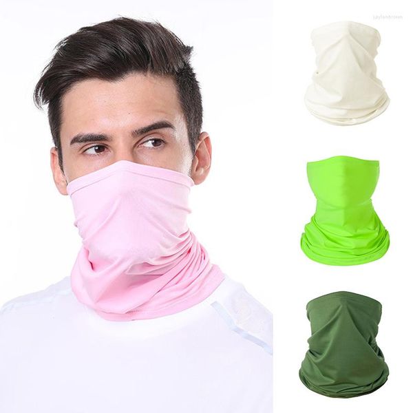 Sciarpe Protezione UV unisex Turbante Maschera per il viso Copertura traspirante in seta Fascia sportiva Fascia per capelli Sciarpa fresca Collo all'aperto