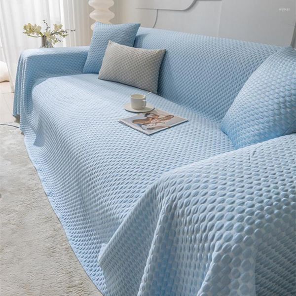 Stuhlhussen Sommer Eisseide Sofabezug für Wohnzimmer Wurfdecke Anti-schmutzig Couch Handtuch Home Decor