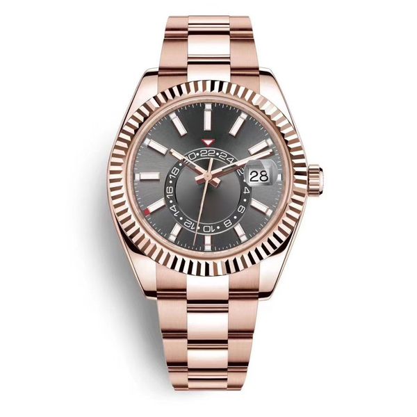 U1 Üst AAA Çelik Erkek Kadınlar Mavi GMT Otomatik Hareketi İzliyor Safir Takvimi Aylık 42mm İzle Paslanmaz Gökyüzü Dweller Skydweller Erkekler Bilek Calkılar