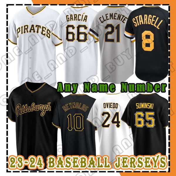 21 Maglia da baseball Roberto Clemente 8 Willie Stargell Oneil Cruz Pittsburgh Johan Oviedo Ji Hwan Bae Bryan Reynolds Pirati David Bednar Jack Suwinski Wil Crowe