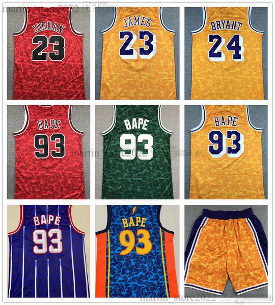 93 Basketball-Trikots 23 Michael LeBron Bryant James Shorts Hosen