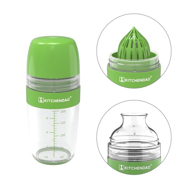 Salad Tools 2-in-1-Salat-Dressing-Shaker mit multifunktionaler Zitruspresse, tropffreies Ausgießen, auslaufsicher, weicher Griff, rutschfeste Füße, 250 ml, 230613