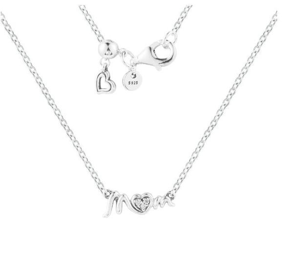 2023 Nieuwe 925 Sterling Zilveren Mum Pave Collier Hanger Kettingen Voor Vrouwen Sieraden Moeders Dag Gift Gratis Verzending