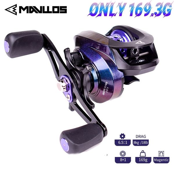 Mulinelli Baitcasting Mavllos Mulinello da pesca ultraleggero Max Drag 8kg Alluminio BFS Bobina poco profonda Bobina standard Bait Casting 230613