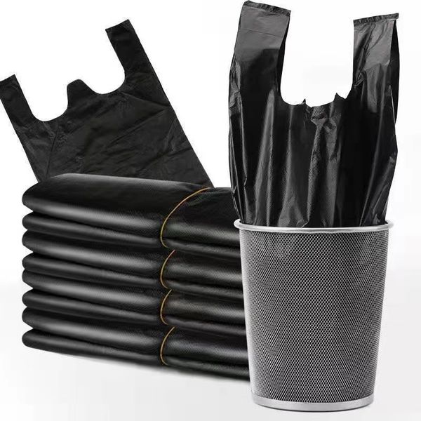 Sacchetti della spazzatura Sacco della spazzatura Edtra Grande tote ispessita per la casa Gilet nero piatto in plastica all'ingrosso 230613