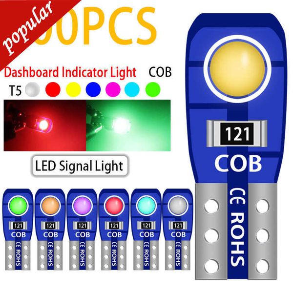 Nuovo commercio all'ingrosso 500 PZ Auto T5 Led COB 2SMD W3W W1.2W Canbus Luci interne Cruscotto Lampada Indicatore Cuneo laterale Lampadine per strumenti DC12V