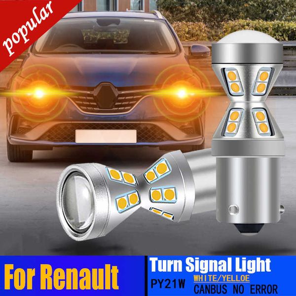 Novo 2 PCS LED Turn Signal Lâmpadas Canbus PY21W BAU15S Para Renault Clio 3 Kadjar Kaptur Koleos 1 Laguna 2 Megane 4 CC Twingo