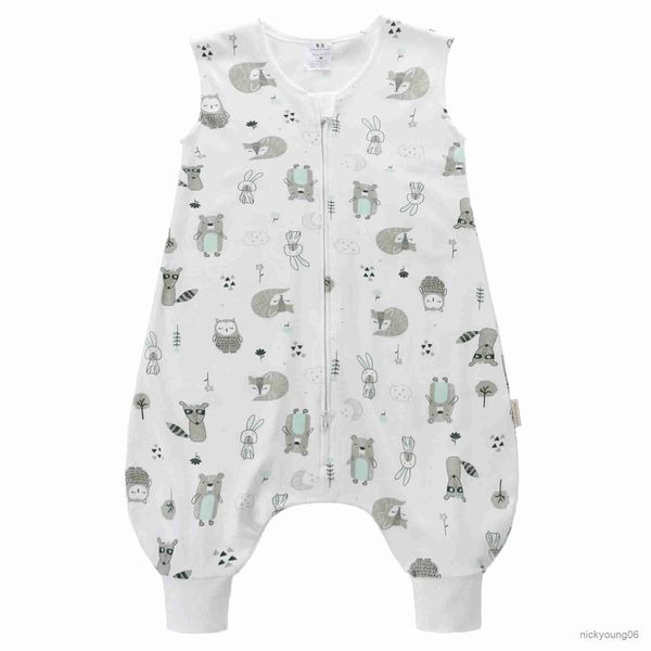 Sacchi a pelo Neonati maschi Sacco a pelo senza maniche in cotone con piedini Bambini Tutina Pigiama Coperte indossabili Neonato Abbigliamento da notte R230614