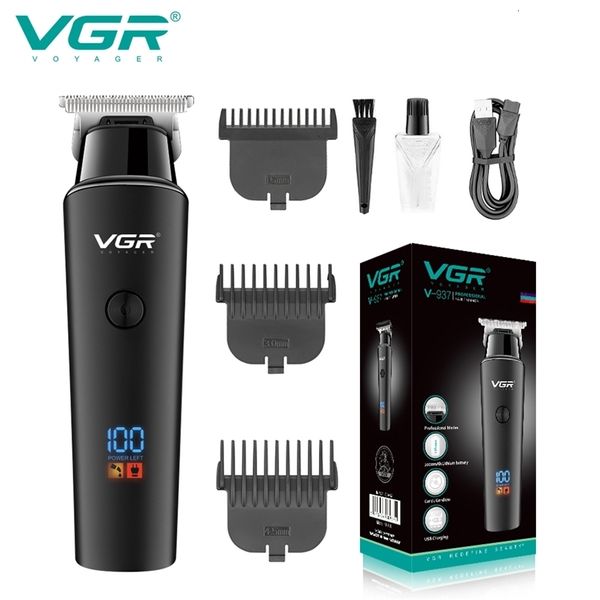 VGR Clipper 8 Hours Trimmer Professional LED Hair Electric Zero Cutting Hine para Man V-937 230613
