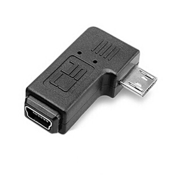 90 Derece Dik Açılı Tip Mikro USB B 5pin Erkek - MINI B 5P dişi Konektör Dönüştürücü Adaptör