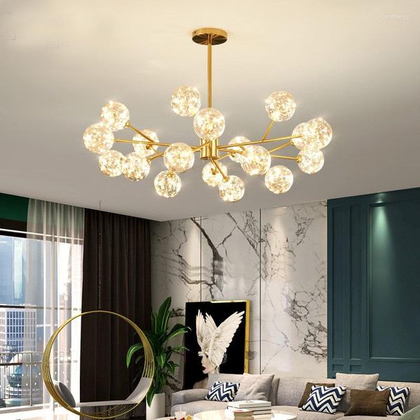 Lampadari Nordic Iron Art Lampade a sospensione LED Fagiolo magico in vetro per ristorante Soggiorno Appartamento Contratto Creative Fashion Hanglamp