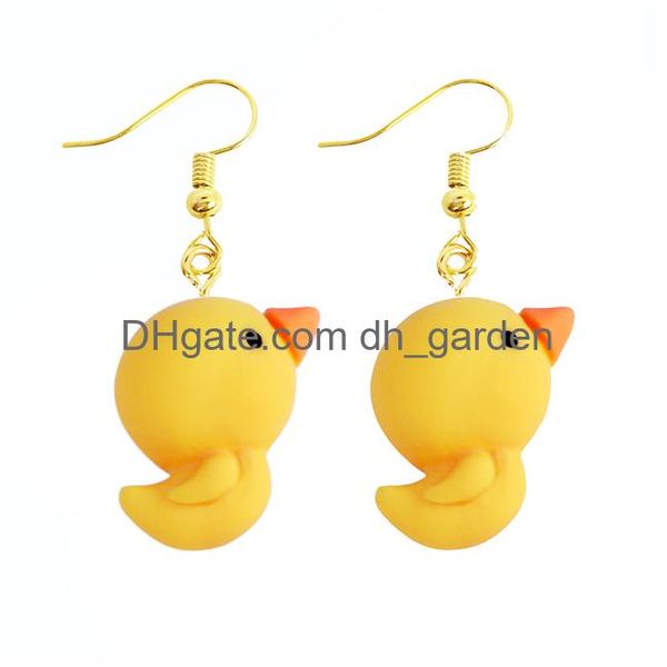 Pendiente del encanto para las mujeres Gota de resina Divertido personalizado Niñas lindas Regalo Gota para el oído Niños Animal Pato Conejo Flamenco Pájaro Medusa Gato Cuelga E Smtuf