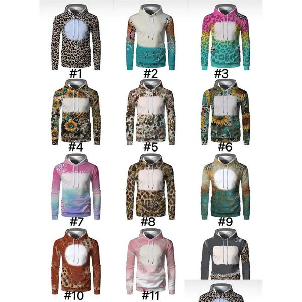 Andere festliche Partyartikel Großhandel Sublimation gebleichte Hoodies Wärmeübertragung Blank Bleach Shirt Fly Polyester US-Größen für mich Dhjto