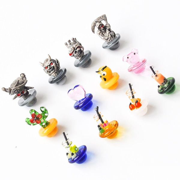 Tubi di fumo Od25Mm Colorf Glass Ufo Carb Cap Per 2Mm Quartz Thermal P Nail Water Pipe Smoke Accessori Drop Delivery Home Garden Ho Dhih8