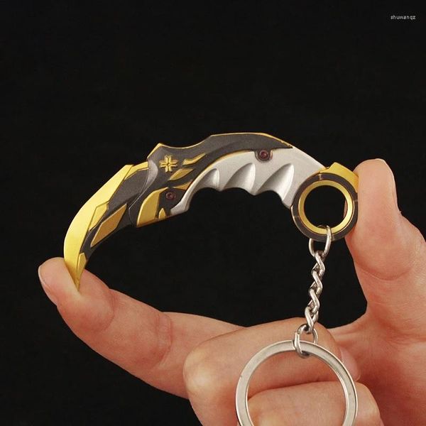 Chaveiros 8cm Valorant Melee Reaver Champion Versão Karambit Modelo Chaveiro Para Homens Adolescentes Jogo Periférico Não Afiado Chaveiro Brinquedos para Crianças